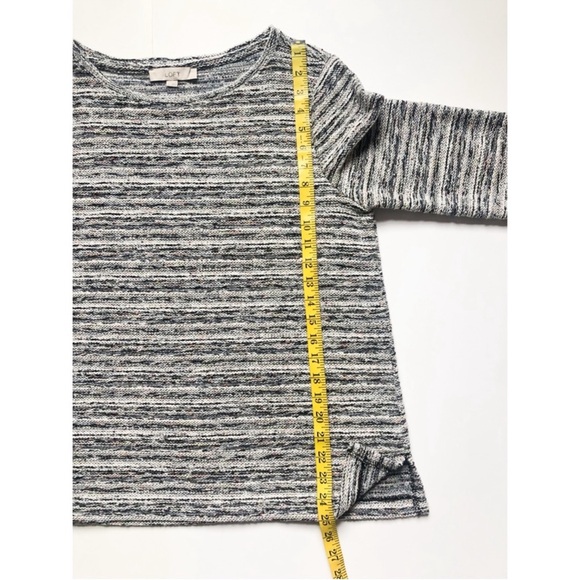 LOFT Space Dye Neutral Multicolor Striped Knit Sweater - Picture 7 of 8